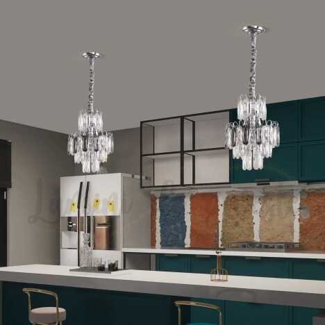 Candelabru Krystal Shine Silver 300, 4 surse de iluminare